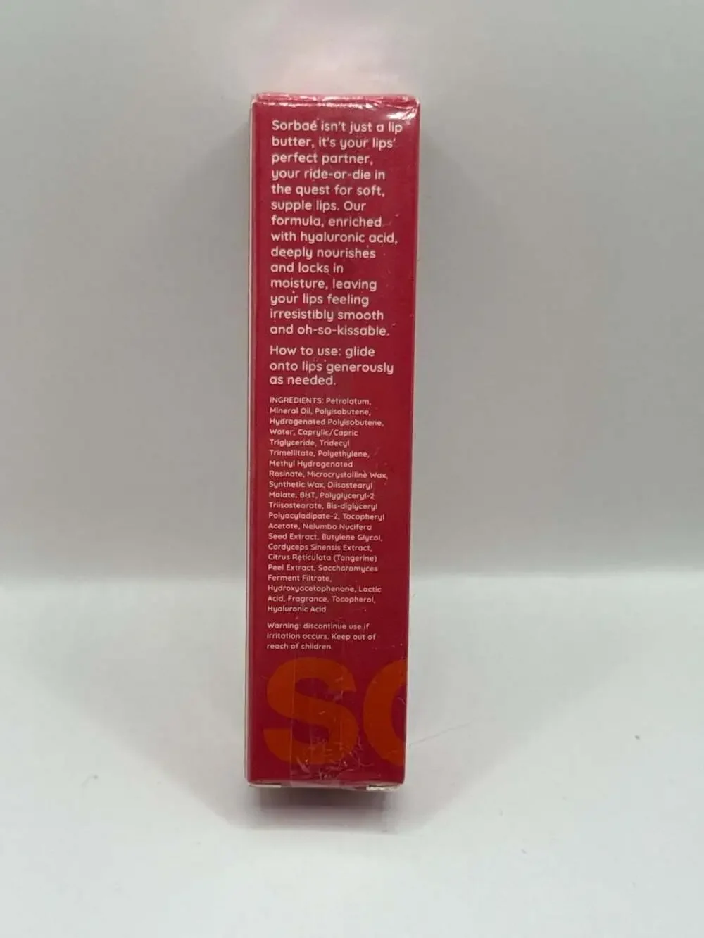 Dew of the Gods Sorbaé Hyaluronic Lip Butter in Strawberry Mandarin